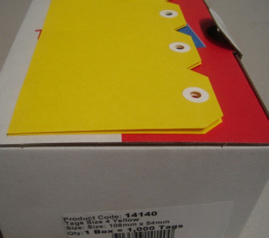 Avery 14140 Shipping Tags Size 4 Yellow 108 x 54mm Box 1000
